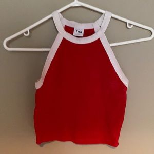 TNA red cropped tank top